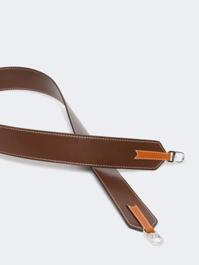 Alça de ombro em pele, cor cacau Alça de ombro em pele, cor cacau