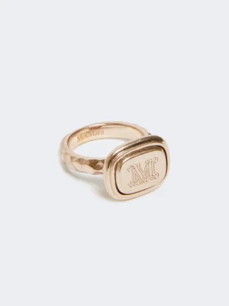 Anel de sinete em metal, dourado