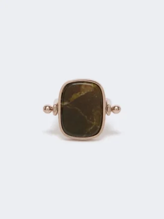 Anel em metal e resina, castanho escuro