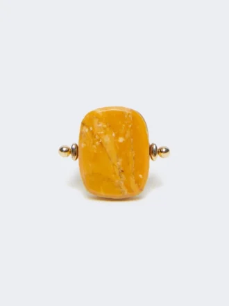 Anel em metal e resina, laranja