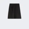 Bermudas compridas em lona de linho, pretas Bermudas compridas em lona de linho, pretas