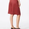 Bermudas compridas em lona de linho, vermelho tijolo Bermudas compridas em lona de linho, vermelho tijolo