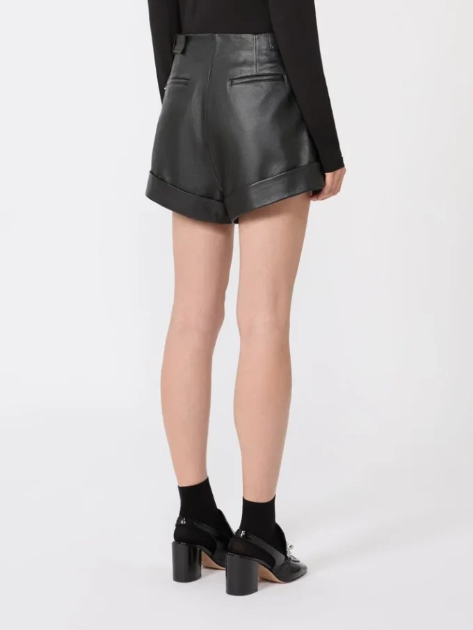 Bermudas de couro, pretas Bermudas de couro, pretas