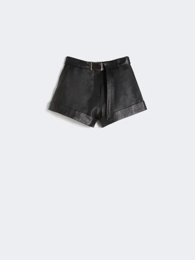Bermudas de couro, pretas Bermudas de couro, pretas