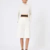 Bermudas em jersey de crepe de viscose, branco Bermudas em jersey de crepe de viscose, branco