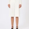 Bermudas em jersey de crepe de viscose, branco Bermudas em jersey de crepe de viscose, branco