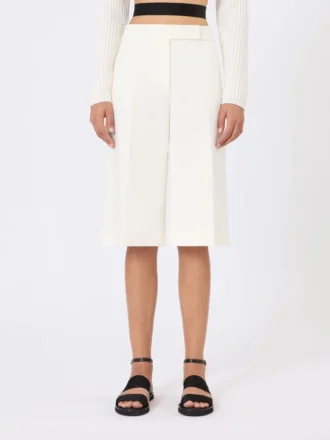Bermudas em jersey de crepe de viscose, branco