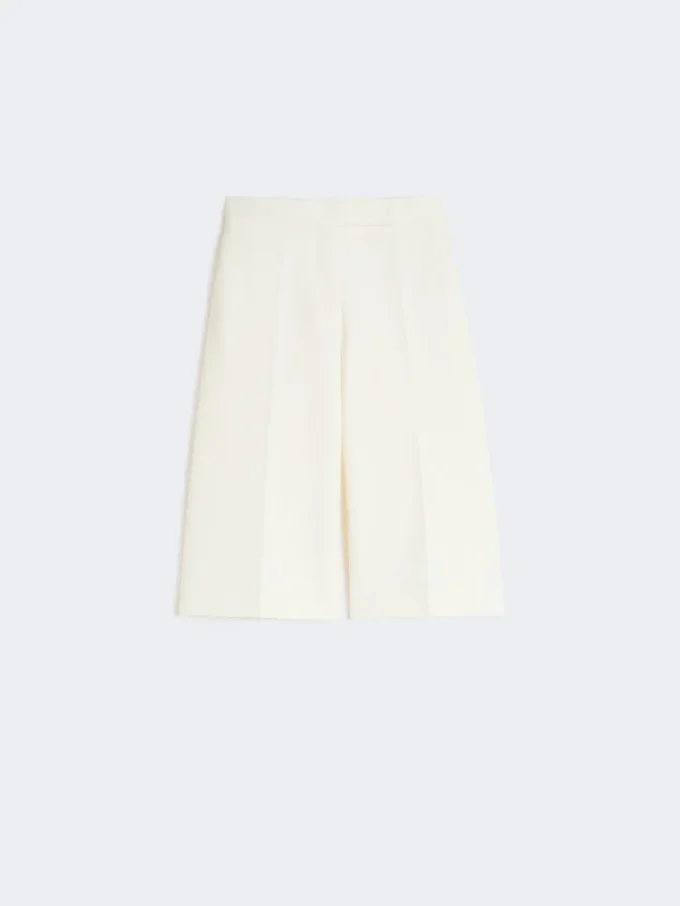 Bermudas em jersey de crepe de viscose, branco Bermudas em jersey de crepe de viscose, branco