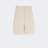 Bermudas em lona de lã, mohair e seda, cor areia Bermudas em lona de lã, mohair e seda, cor areia