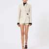 Blazer de botões duplos em linho drill, cor areia