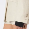 Blazer de botões duplos em linho drill, cor areia
