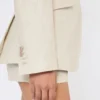 Blazer de botões duplos em linho drill, cor areia