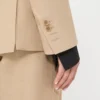 Blazer de botões duplos em linho puro natta, cor camelo