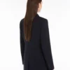 Blazer de cady de botões simples, azul-marinho