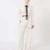 Blazer de cady de botão único, bege