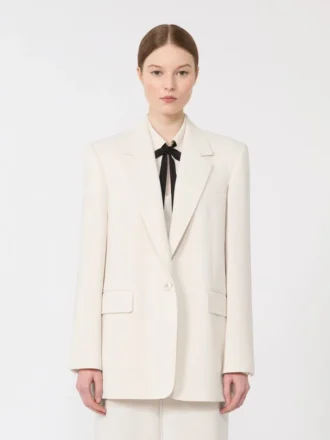 Blazer de cady de botão único, bege