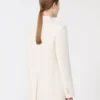 Blazer de cady de botão único, bege