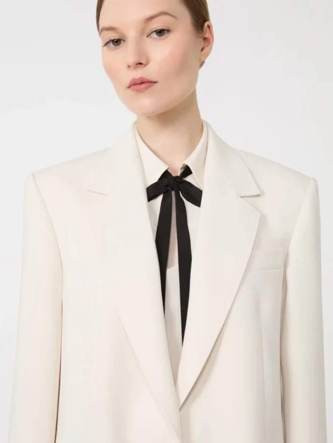 Blazer de cady de botão único, bege