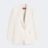 Blazer de cady de botão único, bege