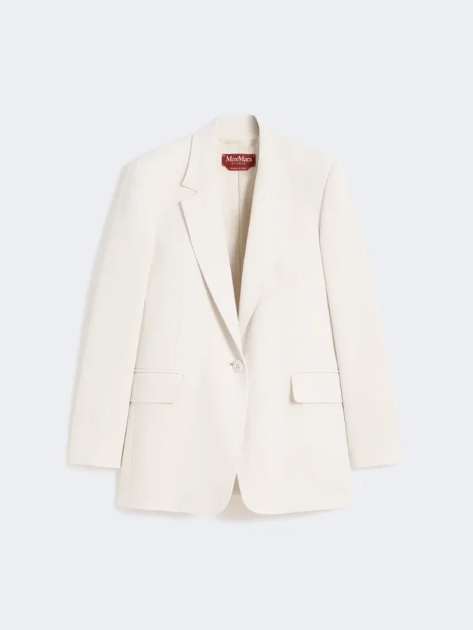 Blazer de cady de botão único, bege