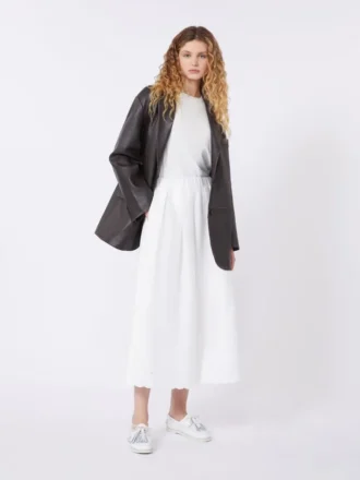 Blazer de couro oversized, castanho