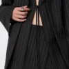 Blazer de gabardine às riscas, preto Blazer de gabardine às riscas, preto