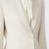 Blazer de jersey piqué de botão único, marfim