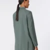 Blazer de lã e seda com botões duplos, verde escuro Blazer de lã e seda com botões duplos, verde escuro
