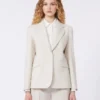Blazer de lã elástica, areia Blazer de lã elástica, areia