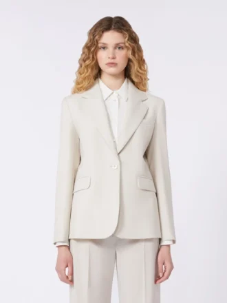Blazer de lã elástica, areia