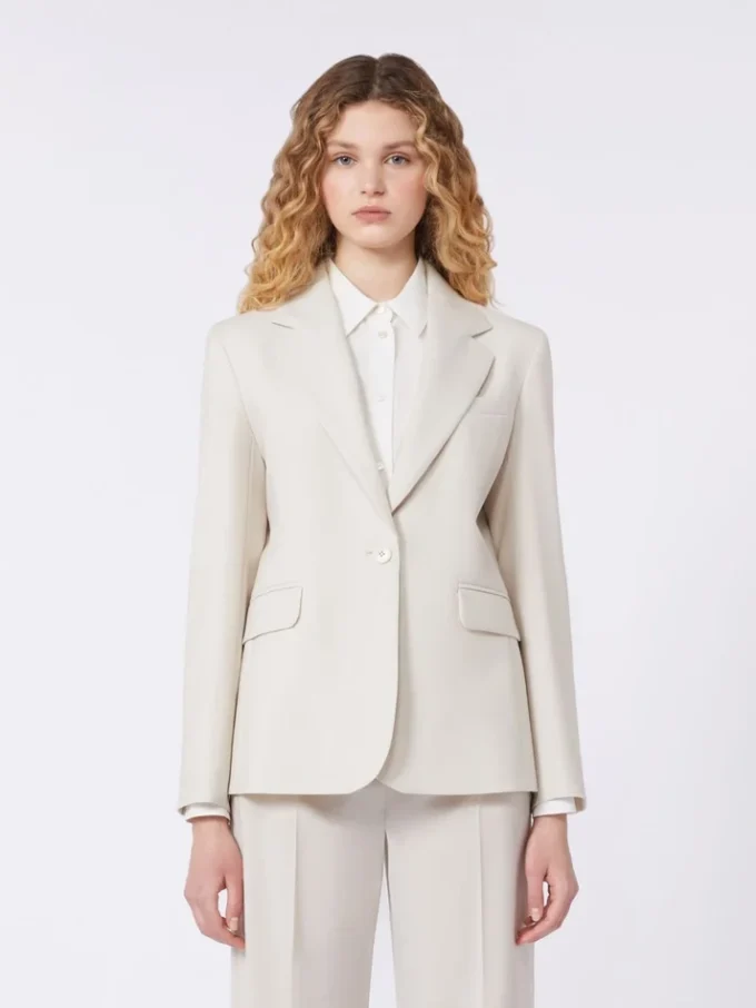 Blazer de lã elástica, areia Blazer de lã elástica, areia