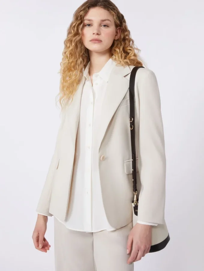 Blazer de lã elástica, areia Blazer de lã elástica, areia