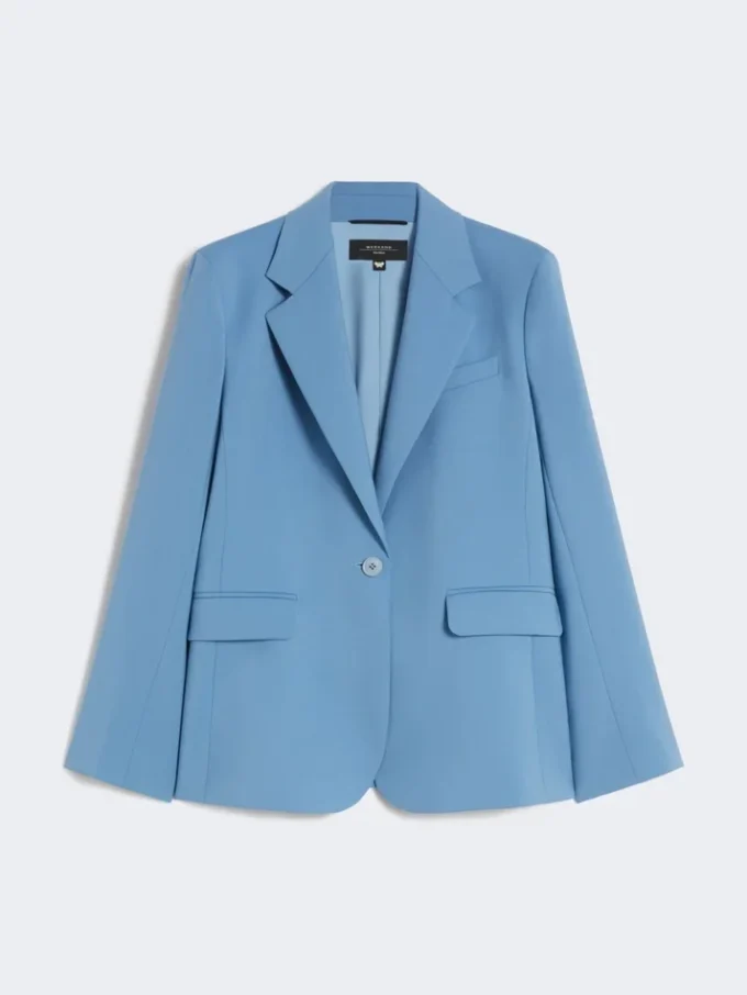 Blazer de lã elástica, azul claro Blazer de lã elástica, azul claro