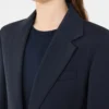 Blazer de lã elástica, azul-marinho