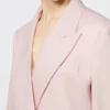 Blazer de lã, mohair e seda com botões duplos, bege-rosa