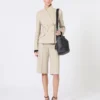 Blazer de lã, mohair e seda com botões duplos, cor areia Blazer de lã, mohair e seda com botões duplos, cor areia