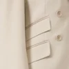 Blazer de lã, mohair e seda com botões duplos, cor areia Blazer de lã, mohair e seda com botões duplos, cor areia