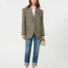 Blazer de lã oversized, castanho