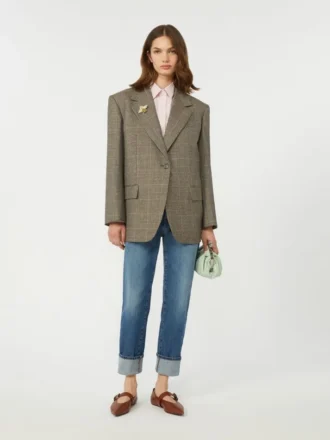 Blazer de lã oversized, castanho