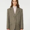 Blazer de lã oversized, castanho