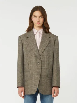 Blazer de lã oversized, castanho