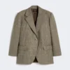 Blazer de lã oversized, castanho