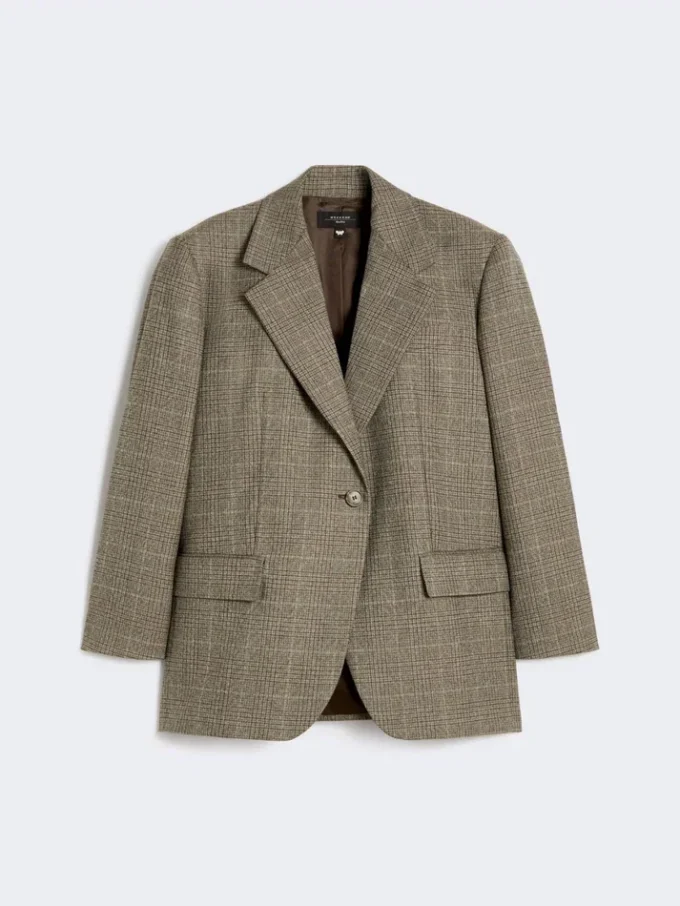 Blazer de lã oversized, castanho