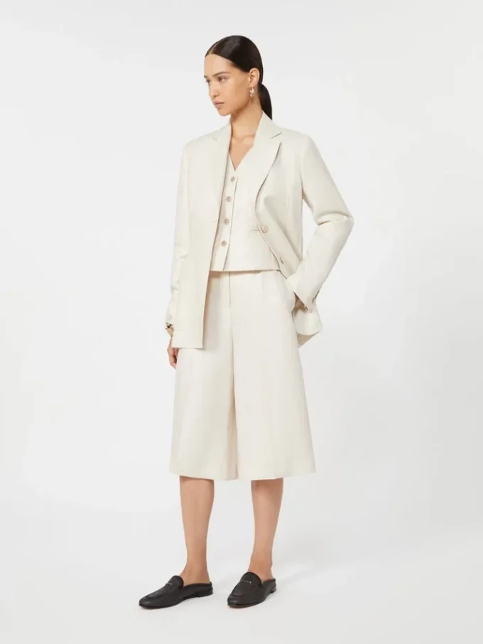 Blazer de linho puro, bege