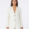 Blazer de linho às riscas, natural