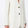 Blazer de linho às riscas, natural