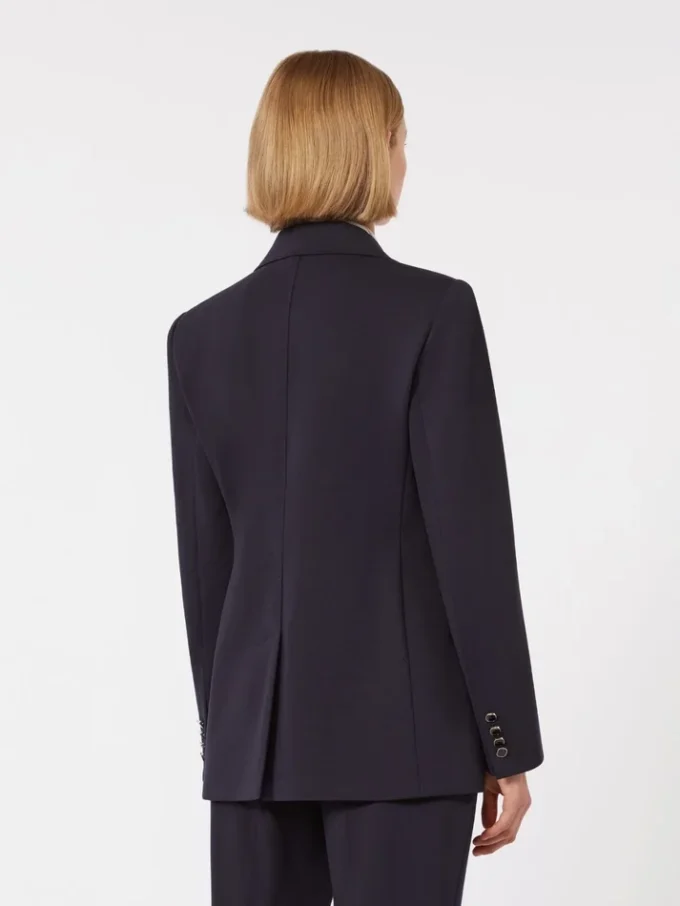 Blazer de malha Milano-knit com botões duplos, azul-marinho Blazer de malha Milano-knit com botões duplos, azul-marinho