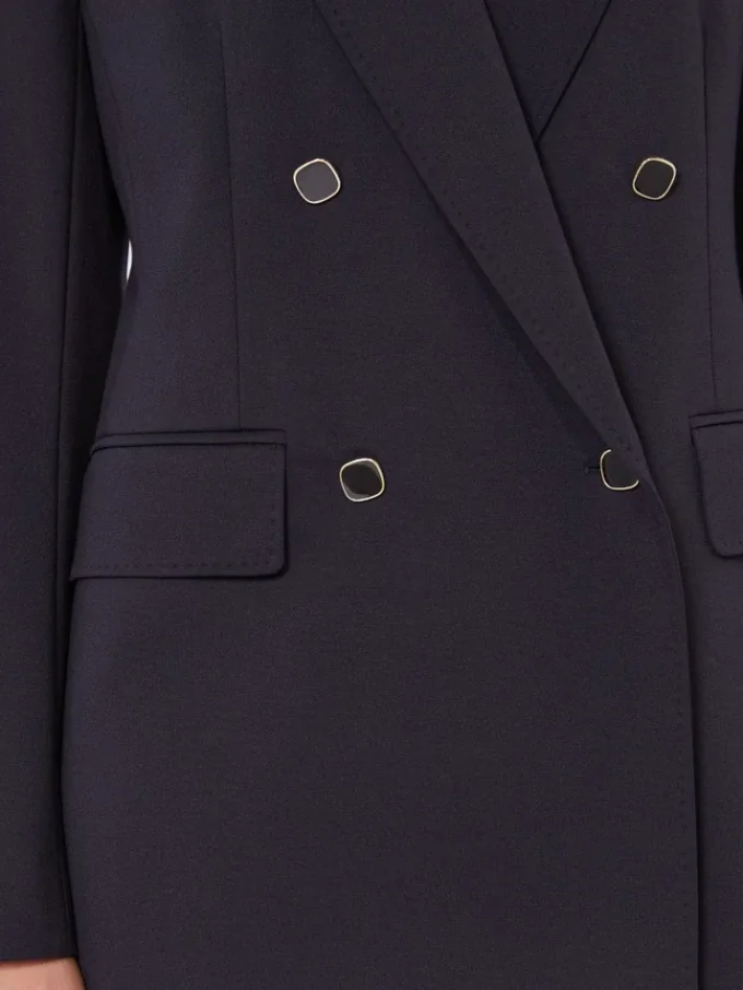 Blazer de malha Milano-knit com botões duplos, azul-marinho Blazer de malha Milano-knit com botões duplos, azul-marinho