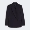 Blazer de malha Milano-knit com botões duplos, azul-marinho Blazer de malha Milano-knit com botões duplos, azul-marinho