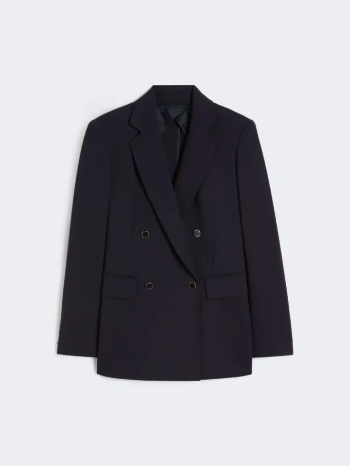Blazer de malha Milano-knit com botões duplos, azul-marinho Blazer de malha Milano-knit com botões duplos, azul-marinho